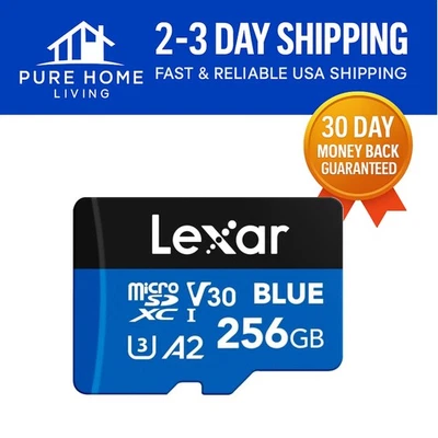 Ultra-Fast 256GB Micro SD Card with 160MB/s Speed & SD Adapter for All Devices - Image 1 of 4