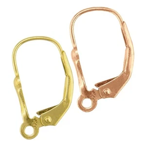 9ct Yellow Gold Continental Ear Wire, With Grooved Fan Motif, Style 17002 - Picture 1 of 3