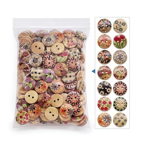 200 Pezzi Bottoni Vintage Legno Assortiti per Cucire Maglia Uncinetto Scrapbook - Foto 1 di 7