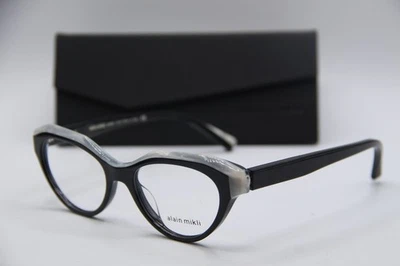 NUEVAS GAFAS ALAIN MIKLI A03098 001 NEGRO BLANCO MONTURAS AUTÉNTICAS 50-17 Foto 1 de 4