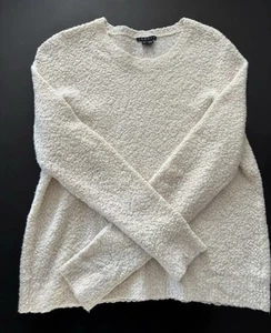 Theory Jaidyn Veiling Boucle Wool Blend Pullover Sweater — Cream Size L read! - Bild 1 von 7