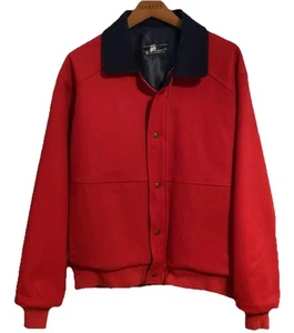 🍁Pendleton LOBO Wool BOMBER Jacket~RED~Men’s MEDIUM~MADE IN USA~Free Ship-EUC - Picture 1 of 7
