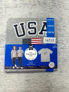 Member's Mark Americana T Shirt Unisex L 10/12 Gray USA Flag Graphic Crew Neck - Picture 1 of 7