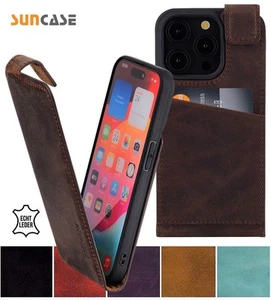 Hülle für iPhone 15 Pro Tasche Flip Style Echt Leder Schutz Cover Klapp Case - Photo 1/15