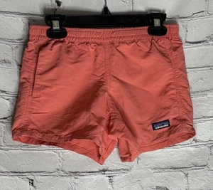 Patagonia Girls Baggies Shorts Coral Elastic Waist Size Medium - Picture 1 of 9