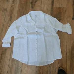 Neu! LEINEN BLUSE Von Sigrid Olsen, GR XXL Weiß - Bild 1 von 6
