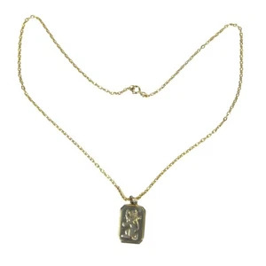 Leo Astrología León Vintage Años 70 Tono Dorado Colgante Collar Cadena 24 Pulgadas - Imagen 1 de 9