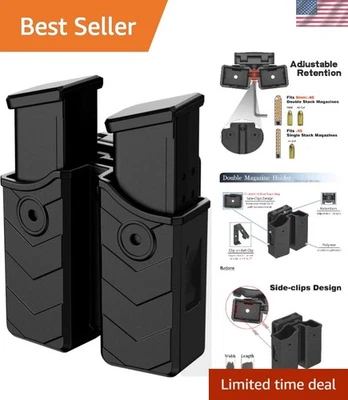 Universal Double Magazine Holster for 9mm, .40, .45 - Black, Polymer, Adjusta... - Image 1 of 4