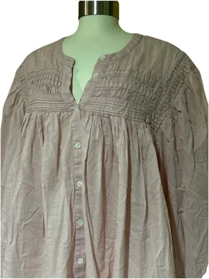 Top Campesino Banana Republic Talla XL Rosa Malva Lechera Retro Babydoll PinTuck Foto 1 de 4