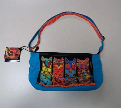 Bolso Bandolera Laurel Burch LB6102 Clan Felino Lona, Nuevo con Etiquetas Gato Ecléctico Elegante Foto 1 de 4