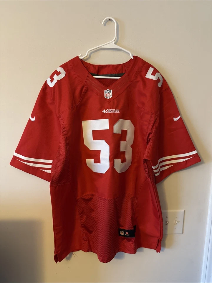 Camiseta deportiva para hombre Nike Navorro Bowman #53 San Francisco 49ERS NFL auténtica talla 56 roja Foto 1 de 4