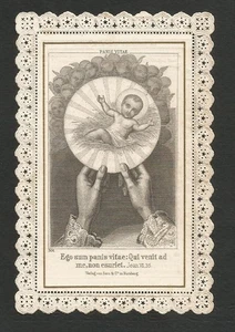 IMAGE PIEUSE CANIVET NOEL JESUS  HOSTIE PRETRISE 1883 TIBERGHIEN FAICT MGR - Imagen 1 de 2