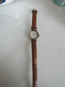 time x leder und gold uhr indiglo - Bild 1 von 4