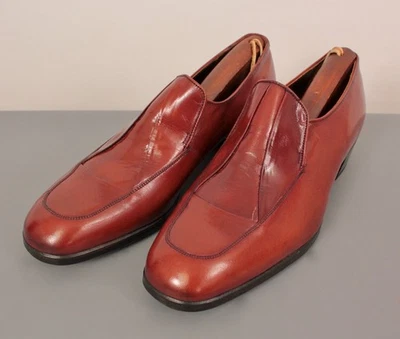 Men's VTG NOS 70s Brown Leather Florsheim Loafers Sz 10.5 D 1970s Disco Shoes - Image 1 of 4