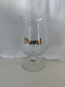 Bicchiere tulipano birra belga Duvel vintage scritta oro design originale pinta 6 1/2 - Foto 1 di 2