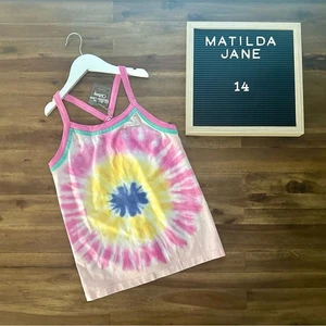 NWT Matilda Jane Dream Chasers Let’s Tie Dye Tank Top Pink Yellow Blue Green 14 - Picture 1 of 7