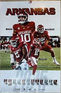 Póster calendario de fútbol americano de la SEC 2025 de Arkansas Razorbacks Taylen Green Cam Ball - Imagen 1 de 1