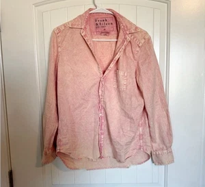 Frank & Eileen Eileen Pink Distressed Button Up Size Xs - Picture 1 of 10