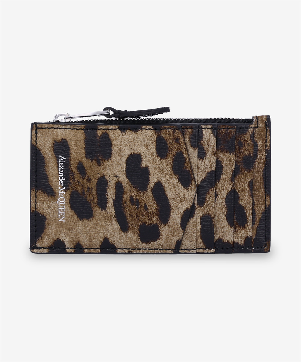 Alexander McQueen Skull Zipper Card Holder Leopard | eBay