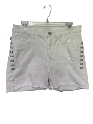 Rock & Republic Denim Shorts White with Silver Studs Womans 8 - Image 1 of 4