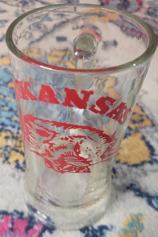 Vintage Arkansas Razorbacks Beer Glass Mug with Handle 12 oz NCAA Champions Cover