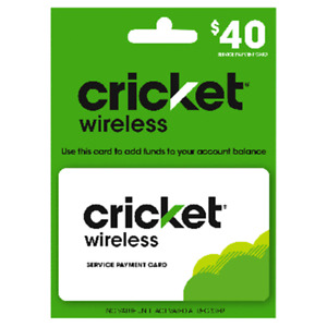 CRICKET $40 service payment card