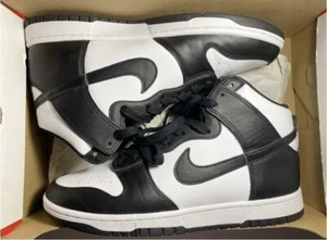 Size 10 - Nike Dunk High Black White - Picture 1 of 6