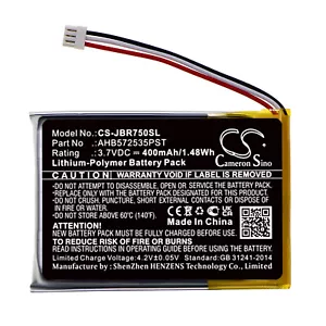 Cameron Sino 400mAh 3.7V Battery For Jabra Evolve 75, Part Number AHB572535PST - Picture 1 of 4