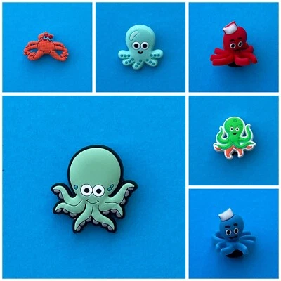 MARKENLOS Schuhstecker/Shoe Charms MEERESTIERE/TINTENFISCH/KRAKE/OKTOPUS/SQUID/3D