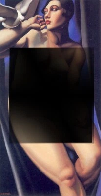 Pinturas al óleo pintadas a mano arte sobre lienzo "Tamara de Lempicka" #desnudo con paloma Foto 1 de 4