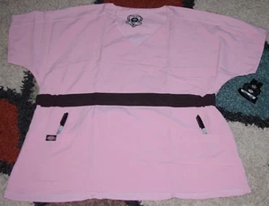 Dickies Black Label Soft Mock Wrap Scrub Top W/ Ribbon Tie & Pockets Size M - Picture 1 of 39