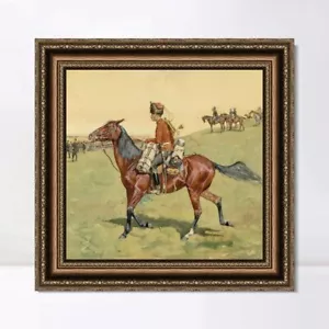 Impresión en lienzo enmarcado arte de pared húsar, cadáver de guardia rusa por Frederic Remington - Imagen 1 de 15