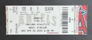 Boleto de Oakland Athletics vs Los Angeles Angels 2023 26/04/23 ¡Ohtani HR! Como nuevo - Imagen 1 de 1