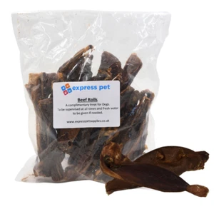 Beef Dog Chew Dried Beef Meat Rolls 100% Natural Treat Gluten and Grain Free - Picture 1 of 6