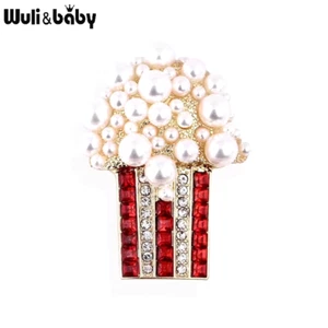 Pearl Popcorn Brooch for Women - Rhinestone Brooch Pin Gift - Picture 1 of 12