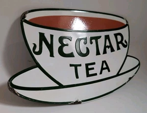 Nectar Tea Enamel / Metal Sign - Restaurant Advertising Cafe Bistro Pub Decor - Picture 1 of 13