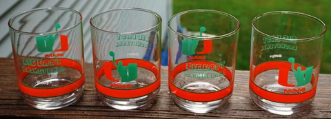 Miami Hurricanes 4 tumblers Cover