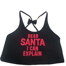 Victoria's Secret 'Dear Santa I Can Explain' Black Sleep Tank Size: M