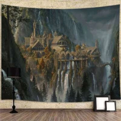 Medieval Fantasy Castle Extra Large Tapestry Wall Hanging Art Posters Background - Image 1 of 4
