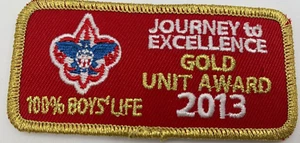 Parche Boy Scout Viaje a la Excelencia Gold Unit Award 100% Boys Life 2013 - Imagen 1 de 4