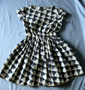 Crewcuts Heart Print Blue White Dress Fit & Flare Elastic Waist Girls 10 EUC - Picture 1 of 14