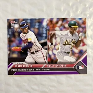 Ronald Acuna Jr. / Rickey Henderson - 2023 MLB TOPPS NOW Card 701 - Purple 23/25