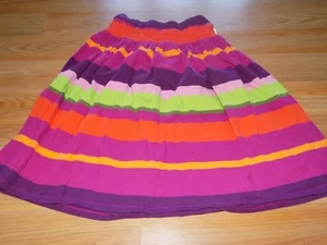 Girl's Size 9 Gymboree Wild For Zebra Striped Skirt Orange Green Burgundy EUC - Picture 1 of 4