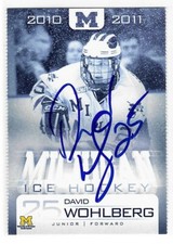 David Wohlberg Signed 2010/11 Michigan Wolverines Team Issued Card