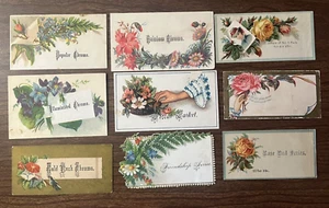 Lot of 9 Victorian Calling Cards ~ Salesman Samples ~ Floral, Gold Border, etc. - Picture 1 of 12