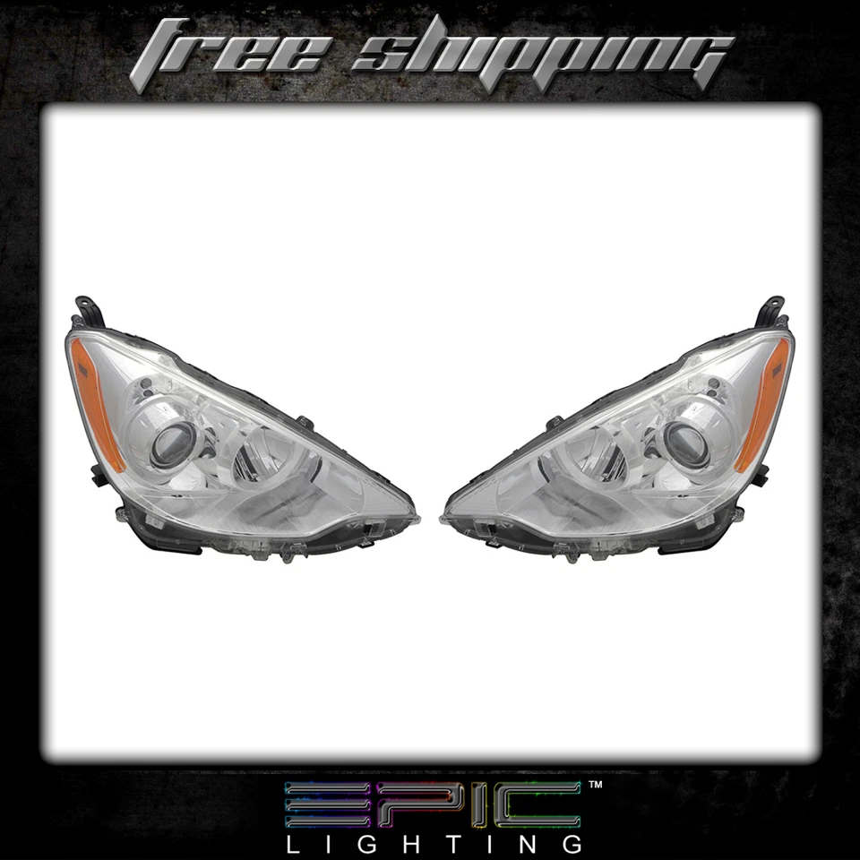 Fits 2012 TOYOTA PRIUS C HEADLIGHT LAMP PAIR LEFT AND RIGHT SET - Image 1 of 1