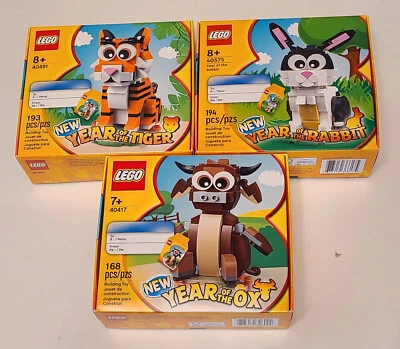 Lego Lunar Chinese New Year 40417 Ox 40491 Tiger 40575 Rabbit Brand NEW Sealed! - Image 1 of 2