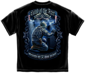 New ARLINGTON CEMETARY MEMORIAL WALL LICENSED T Shirt LAND OF THE FREE - Picture 1 of 1