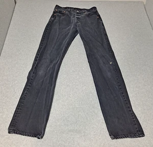 Vintage Levi's Jeans 501xx Men 34 x 36 Black Denim Button Fly Y2K Made USA 90s - Picture 1 of 10