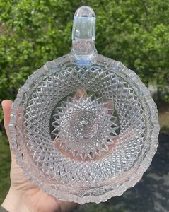 Antique ABP American Brilliant Period Cut Glass Finger Loop Nappy Dish Pillar - Picture 1 of 10